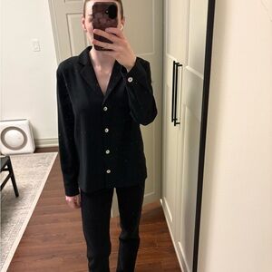 OAK + FORT Black Women's Button Down